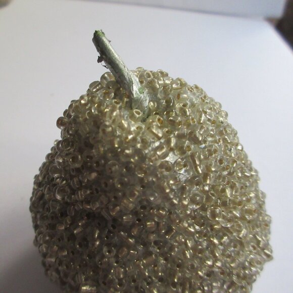 Silver Beaded Pear Christmas Fruit Holiday Tree Ornaments Decor Set of  14 - Picture 8 of 14